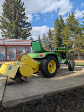 Load image into Gallery viewer, John Deere 112 with hydraulic lift and rototiller
