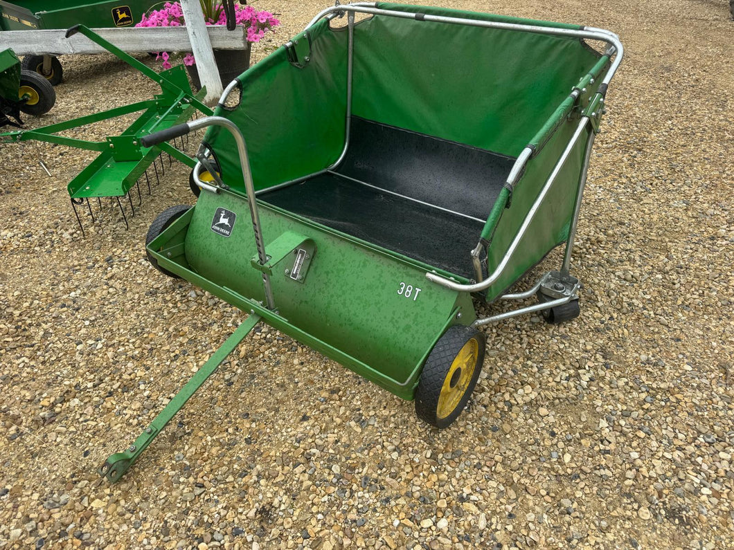 John Deere yard tools, sweeper,aerator,rake,