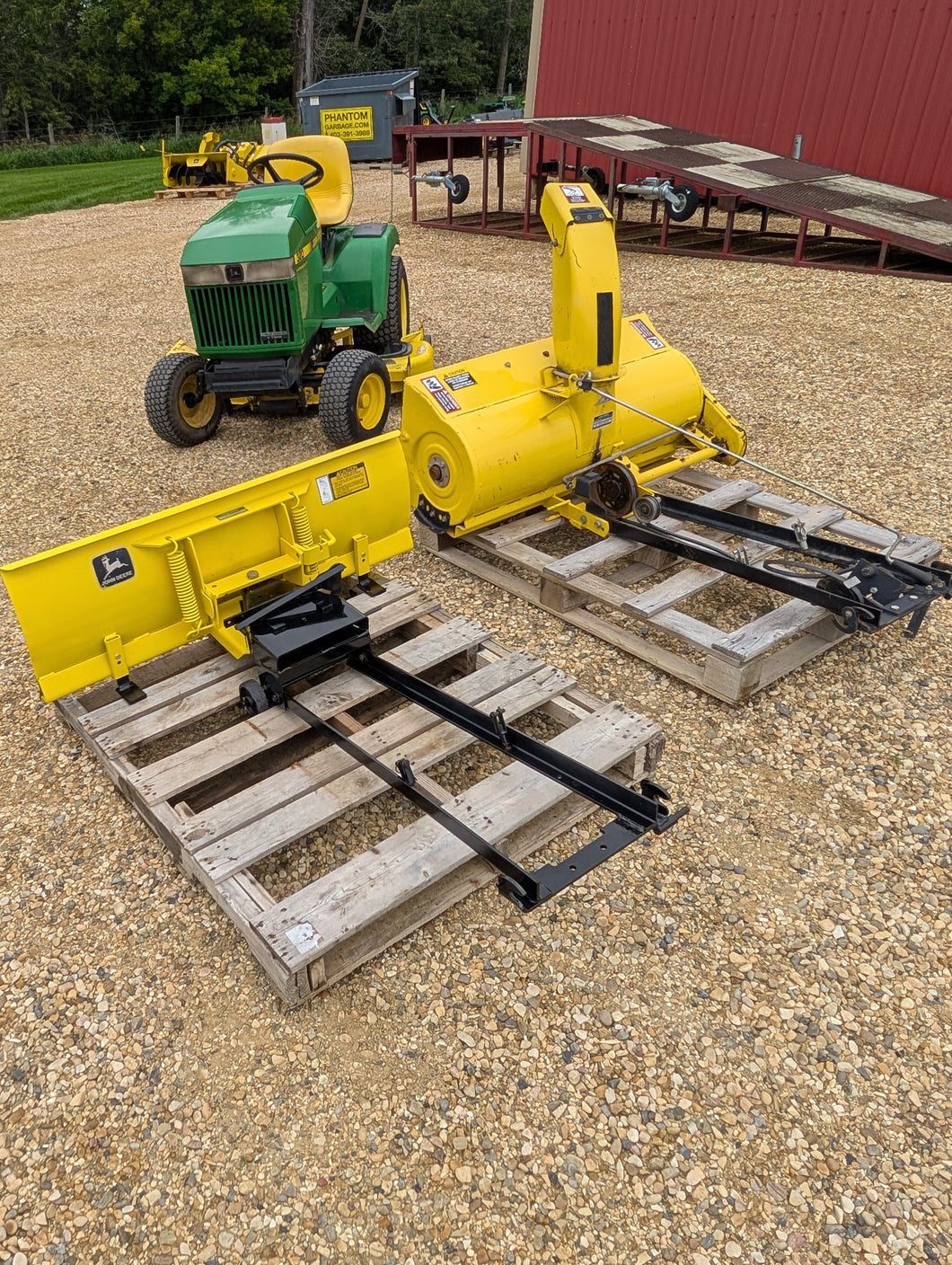 John Deere 320 with mower deck,snowblower,blade
