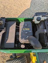 Load image into Gallery viewer, John Deere 425 with 647 JD tiller and 54&quot; mowing deck
