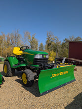 Load image into Gallery viewer, John Deere X585 4x4 with front blade and 54&quot; mowing deck
