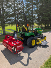 Load image into Gallery viewer, Compact Tractor John Deere 2305 with Tiller and Mowing deck
