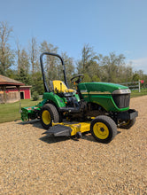 Load image into Gallery viewer, Compact Tractor John Deere 2305 with tiller and mower deck
