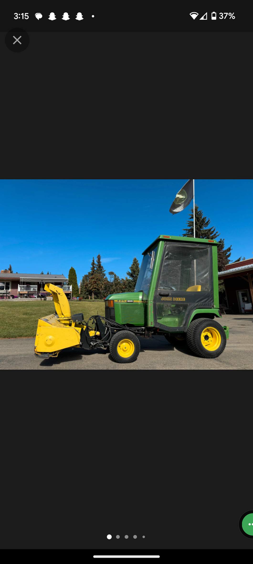 john Deere 425 tractor cap snowblower