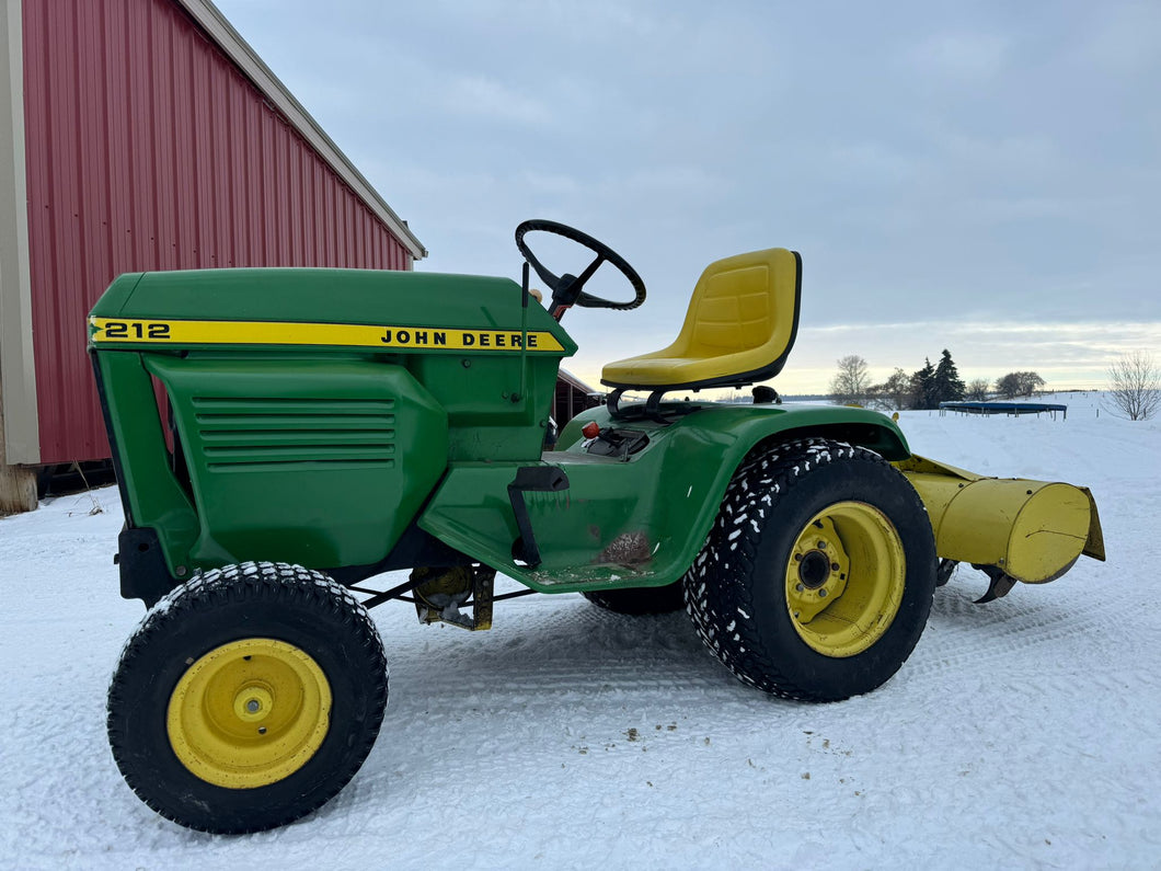 John Deere 212 tractor rototiller