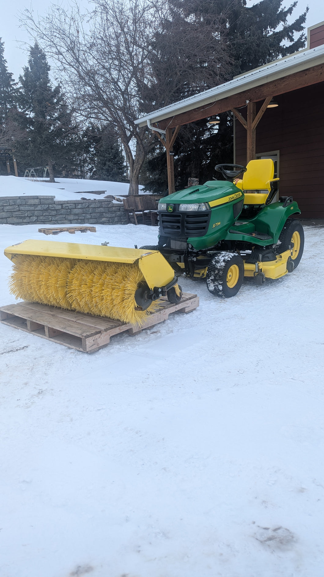 john Deere X734 compact tractor deck