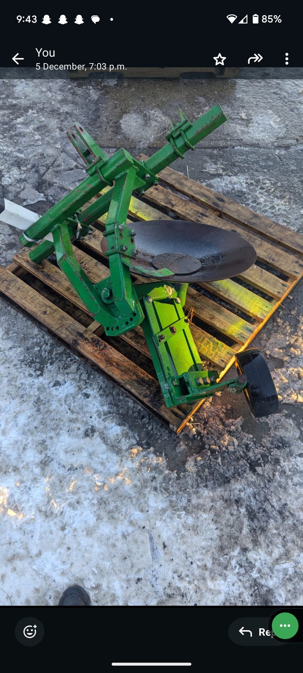 John Deere potato plow