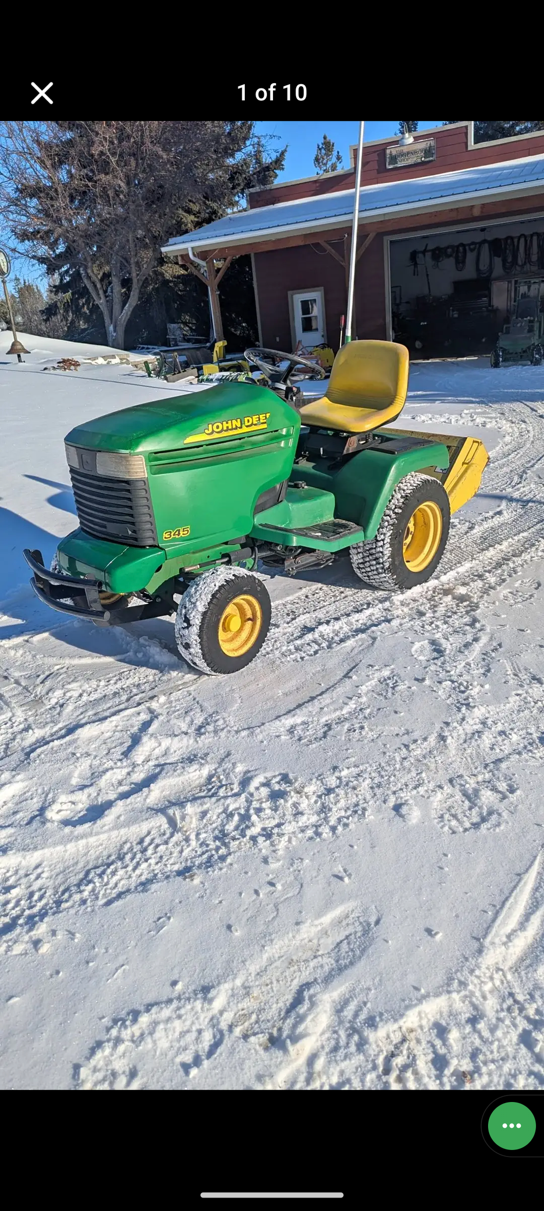 john Deere 345 garden tractor rototiller deck