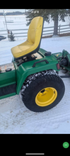 Load image into Gallery viewer, John Deere 445 tractor rototiller snowplow
